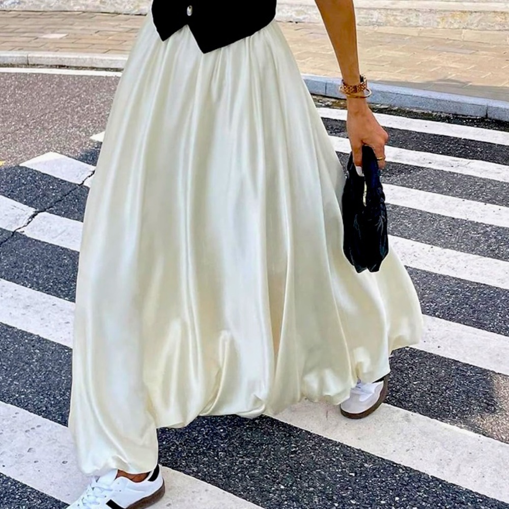 Cream bubble Skirt